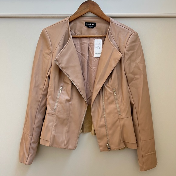 Bebe Vegan Leather Peplum Jacket - Picture 5 of 6